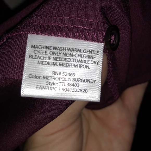 Time & Tru Burgundy Button Down Blouse - Picture 6 of 6